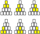 The six mini-pyramids within the main pyramid.