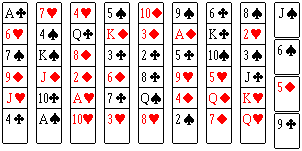 11's Solitaire Card Combinations