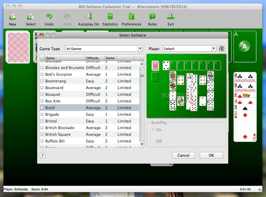 BVS Solitaire Collection for Mac OS X