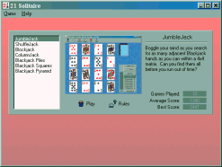 21 Solitaire Screen Shot (Thumbnail)